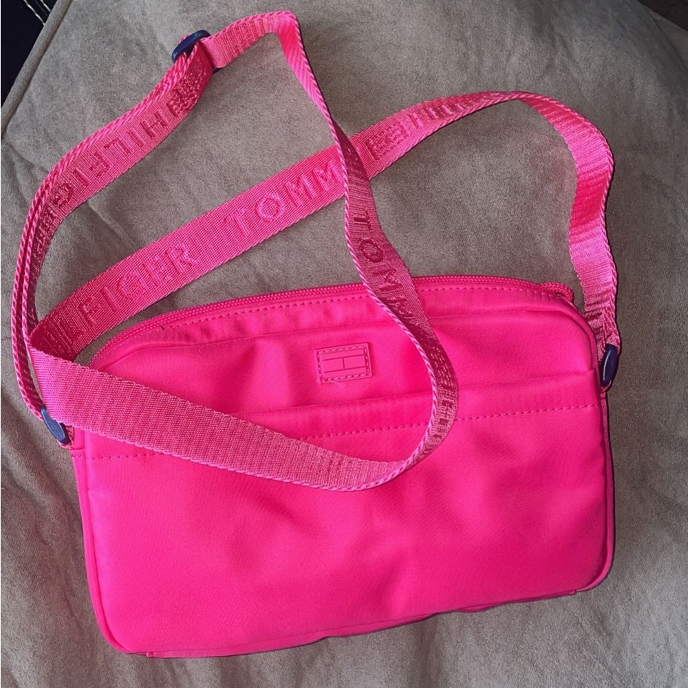 hot pink tommy hilfiger cross body